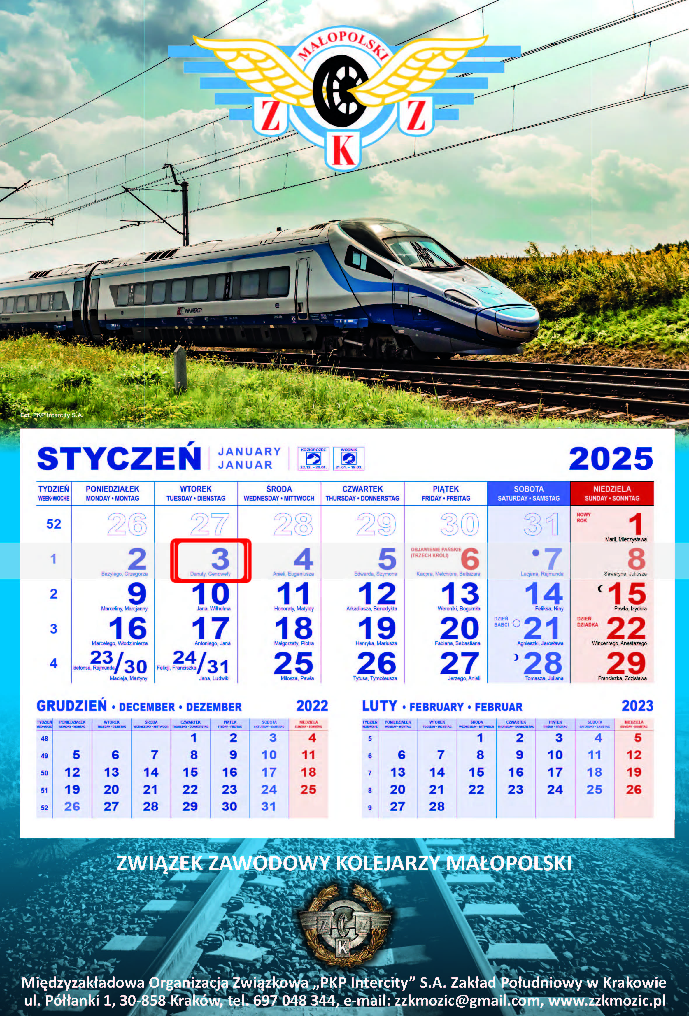 Kalendarz Intercity 2025